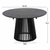 ΣΕΤ ΤΡΑΠΕΖΑΡΙΑΣ 5ΤΜΧ OSLO HM21075.01 ΣΤΡΟΓΓΥΛΟ ΤΡΑΠΕΖΙ Φ120εκ. & 4 ΚΑΡΕΚΛΕΣ-ΜΑΥΡΟ