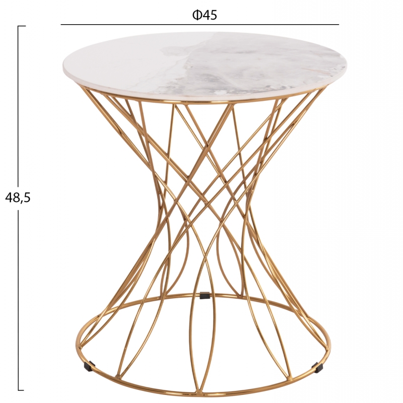 ΒΟΗΘΗΤΙΚΟ ΤΡΑΠΕΖΑΚΙ RUDY HM18037.01 ΚΕΡΑΜΙΚΟ TOP ΛΕΥΚΟ-ΜΕΤΑΛΛΟ ΧΡΥΣΟ Φ45x48,5Υεκ. ΒΟΗΘΗΤΙΚΟ ΤΡΑΠΕΖΑΚΙ RUDY HM18037.01 ΚΕΡΑΜΙΚΟ TOP ΛΕΥΚΟ-ΜΕΤΑΛΛΟ ΧΡΥΣΟ Φ45x48,5Υεκ.