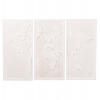 ΠΙΝΑΚΑΣ 3-ΠΤΥΧΟΣ WORLD MAP SANTORINI HM4504 MDF ΣΕ ΥΠΟΛΕΥΚΟ ΧΡΩΜΑ 180x4(πάχος)x120Υεκ.