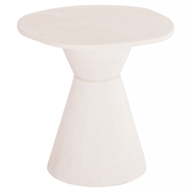 ΤΡΑΠΕΖΙ ΤΡΑΠΕΖΑΡΙΑΣ ΣΤΡΟΓΓΥΛΟ ΣΕΙΡΑ SANTORINI HM18055 MDF ΥΠΟΛΕΥΚΟ ΧΡΩΜΑ Φ77x76Υεκ.