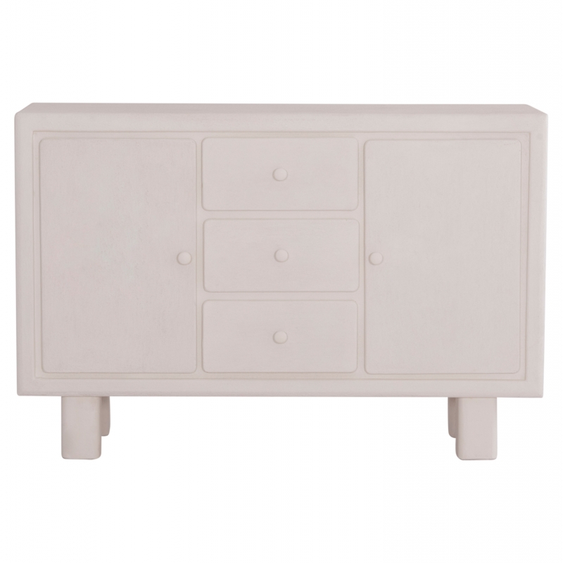 ΜΠΟΥΦΕΣ ΣΕΙΡΑ SANTORINI HM18048 MDF ΣΕ ΥΠΟΛΕΥΚΟ ΧΡΩΜΑ-3 ΣΥΡΤΑΡΙΑ & 2 ΠΟΡΤΕΣ 120x38x80Υεκ.