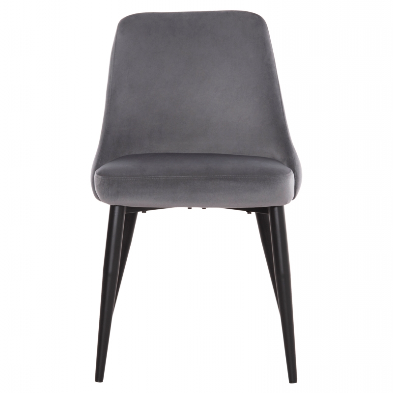 ΚΑΡΕΚΛΑ SERENITY HM8527.11 ΒΕΛΟΥΔΟ ΓΚΡΙ ΜΕ ΜΑΥΡΑ ΜΕΤΑΛΛΙΚΑ ΠΟΔΙΑ 51x54x83,5Υεκ.