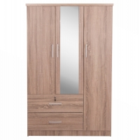 ΝΤΟΥΛΑΠΑ ΜΕ ΚΑΘΡΕΦΤΗ & ΣΥΡΤΑΡΙΑ JARRY HM2485.11 SONAMA OAK ΜΕΛΑΜΙΝΗ 119x48x183Υεκ
