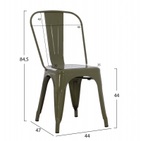 ΚΑΡΕΚΛΑ ΜΕΤΑΛΛΙΚΗ MELITA-PRO HM8641.43 ΣΕ DARK OLIVE GREEN 44x47x84.5Υεκ.
