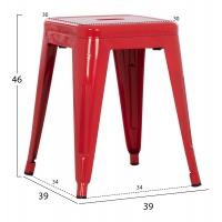 ΣΚΑΜΠΟ ΜΕΤΑΛΛΙΚΟ MELITA HM0096.44 ΣΕ ΚΟΚΚΙΝΟ ΧΡΩΜΑ 37x37x45Υεκ.