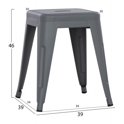ΣΚΑΜΠΟ ΜΕΤΑΛΛΙΚΟ MELITA HM0096.50 ΣΕ ΓΚΡΙ ΜΑΤ ΧΡΩΜΑ 37x37x45Υεκ. ΣΚΑΜΠΟ ΜΕΤΑΛΛΙΚΟ MELITA HM0096.50 ΣΕ ΓΚΡΙ ΜΑΤ ΧΡΩΜΑ 37x37x45Υεκ.