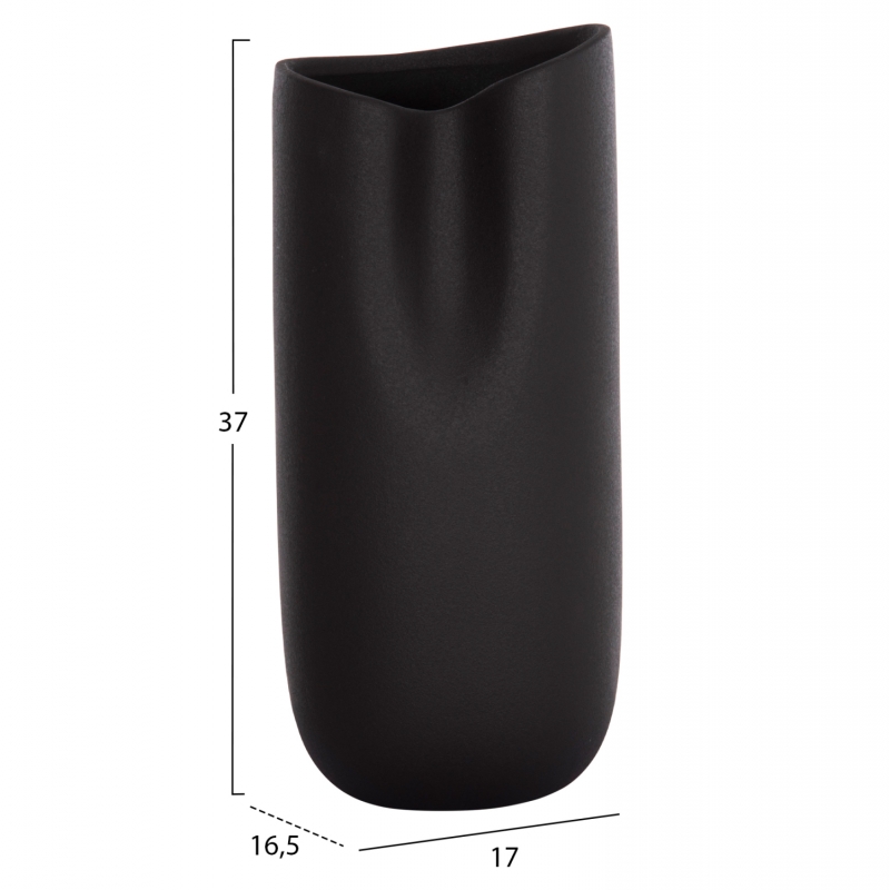 ΕΠΙΤΡΑΠΕΖΙΟ ΚΕΡΑΜΙΚΟ ΔΙΑΚΟΣΜΗΤΙΚΟ GLAZE HM4606.02 ΜΑΥΡΟ ΜΑΤ 17x16,5x37Υεκ
