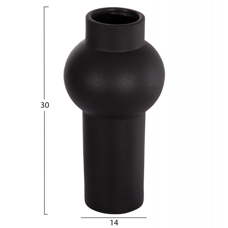 ΕΠΙΤΡΑΠΕΖΙΟ ΚΕΡΑΜΙΚΟ ΔΙΑΚΟΣΜΗΤΙΚΟ SCEPTER HM4605.02 ΜΑΥΡΟ ΜΑΤ Φ15x30Υ εκ.