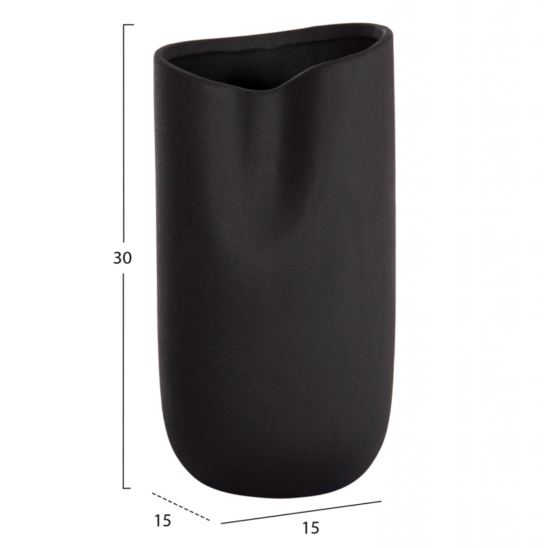 ΕΠΙΤΡΑΠΕΖΙΟ ΚΕΡΑΜΙΚΟ ΔΙΑΚΟΣΜΗΤΙΚΟ GLAZE HM4607.02 ΜΑΥΡΟ ΜΑΤ 15x15x30Υεκ