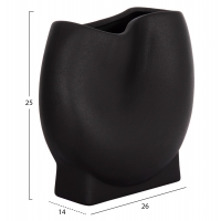 ΕΠΙΤΡΑΠΕΖΙΟ ΚΕΡΑΜΙΚΟ ΔΙΑΚΟΣΜΗΤΙΚΟ GLAZE HM4610.02 ΜΑΥΡΟ ΜΑΤ 26x14x25Υεκ