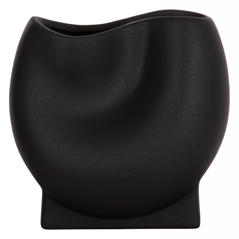 ΕΠΙΤΡΑΠΕΖΙΟ ΚΕΡΑΜΙΚΟ ΔΙΑΚΟΣΜΗΤΙΚΟ GLAZE HM4610.02 ΜΑΥΡΟ ΜΑΤ 26x14x25Υεκ