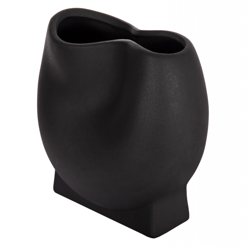 ΕΠΙΤΡΑΠΕΖΙΟ ΚΕΡΑΜΙΚΟ ΔΙΑΚΟΣΜΗΤΙΚΟ GLAZE HM4610.02 ΜΑΥΡΟ ΜΑΤ 26x14x25Υεκ