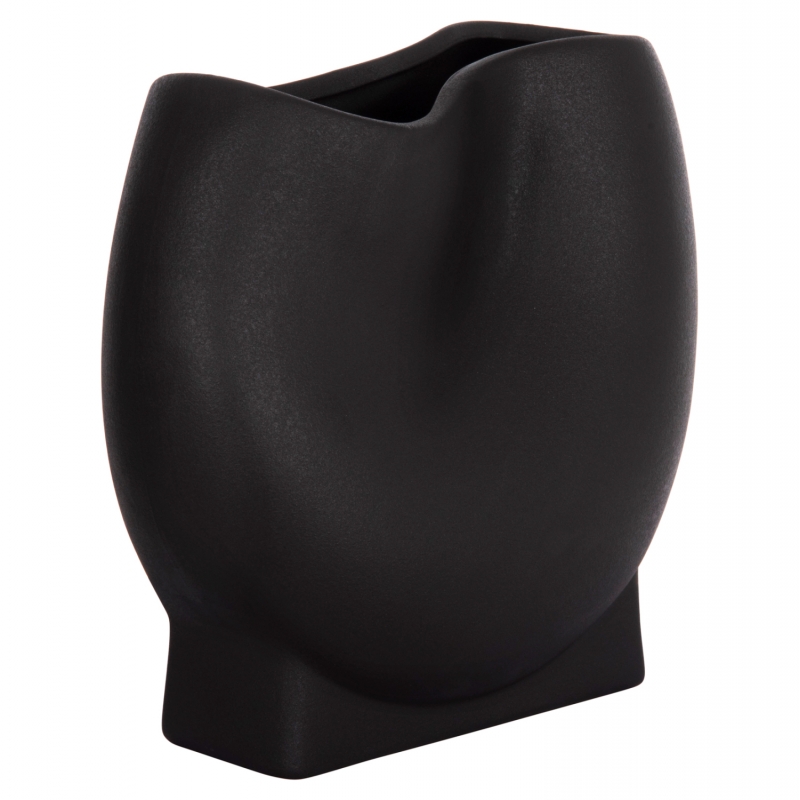 ΕΠΙΤΡΑΠΕΖΙΟ ΚΕΡΑΜΙΚΟ ΔΙΑΚΟΣΜΗΤΙΚΟ GLAZE HM4610.02 ΜΑΥΡΟ ΜΑΤ 26x14x25Υεκ