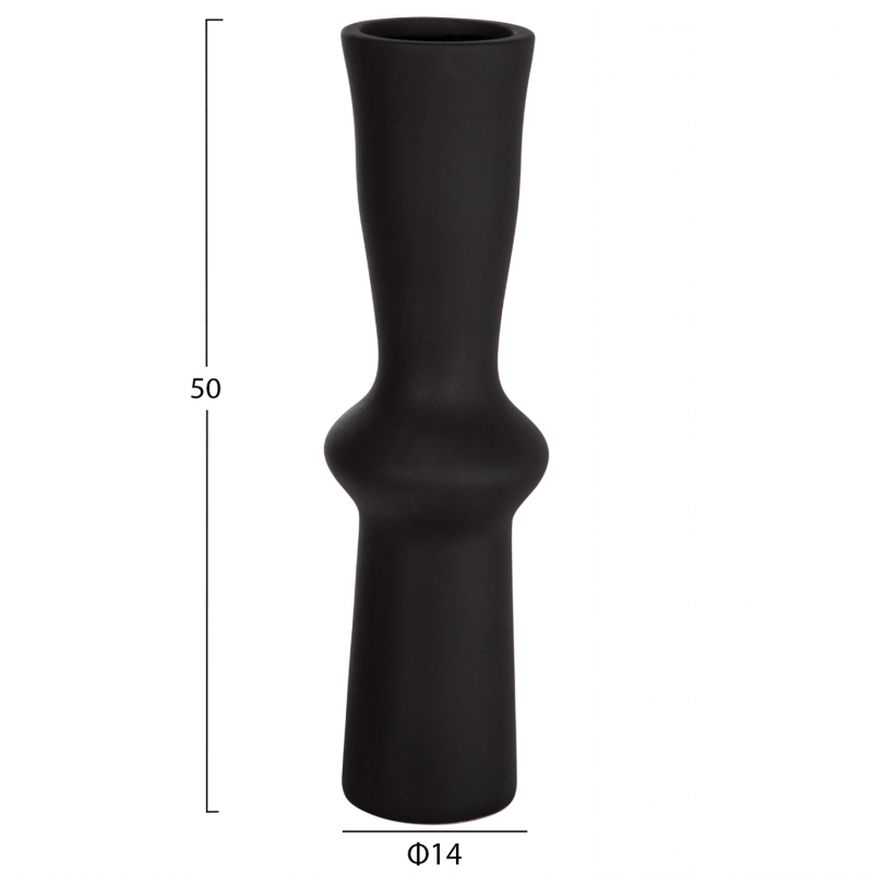 ΕΠΙΤΡΑΠΕΖΙΟ ΚΕΡΑΜΙΚΟ ΔΙΑΚΟΣΜΗΤΙΚΟ SCEPTER HM4637.02 ΜΑΥΡΟ ΜΑΤ Φ14x50Υεκ