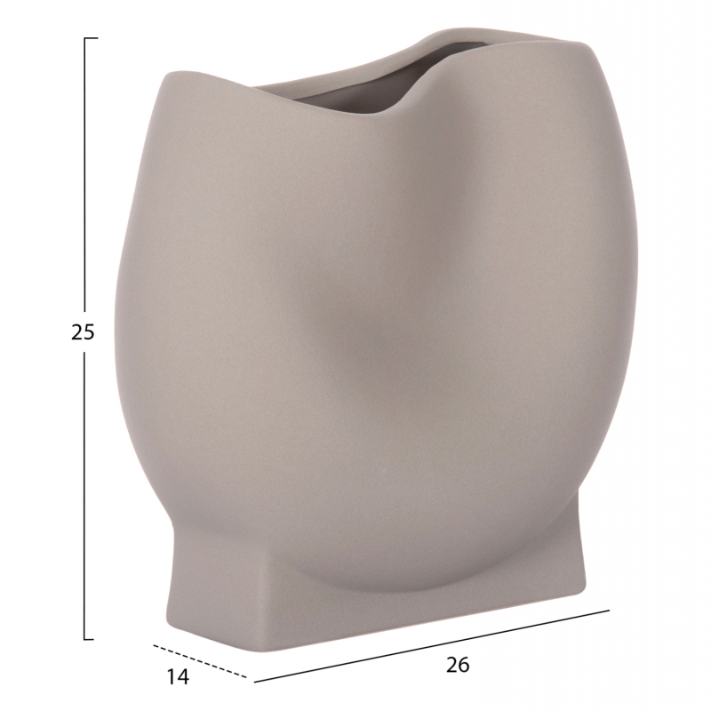 ΕΠΙΤΡΑΠΕΖΙΟ ΚΕΡΑΜΙΚΟ ΔΙΑΚΟΣΜΗΤΙΚΟ GLAZE HM4610.03 ΓΚΡΙ ΜΑΤ 26x14x25Υεκ