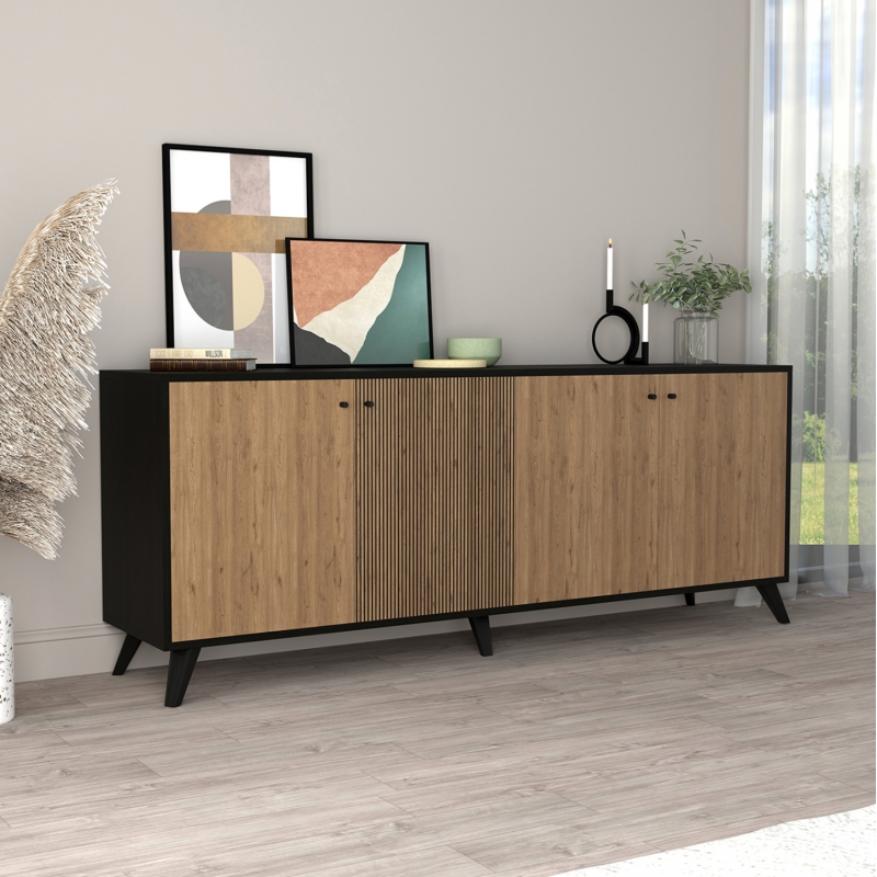 ΜΠΟΥΦΕΣ ΜΕΛΑΜΙΝΗΣ KRUDEN HM9446.11 ΜΑΥΡΟ-ΦΥΣΙΚΟ 180x40x78.6Υεκ. ΜΠΟΥΦΕΣ ΜΕΛΑΜΙΝΗΣ KRUDEN HM9446.11 ΜΑΥΡΟ-ΦΥΣΙΚΟ 180x40x78.6Υεκ.