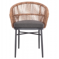 ΠΟΛΥΘΡΟΝΑ ΑΛΟΥΜΙΝΙΟΥ ORIN HM6265.01 ΣΚΟΥΡΟ ΓΚΡΙ- P.E.RATTAN ΣΕ ΦΥΣΙΚΟ 58x61x75Υεκ.