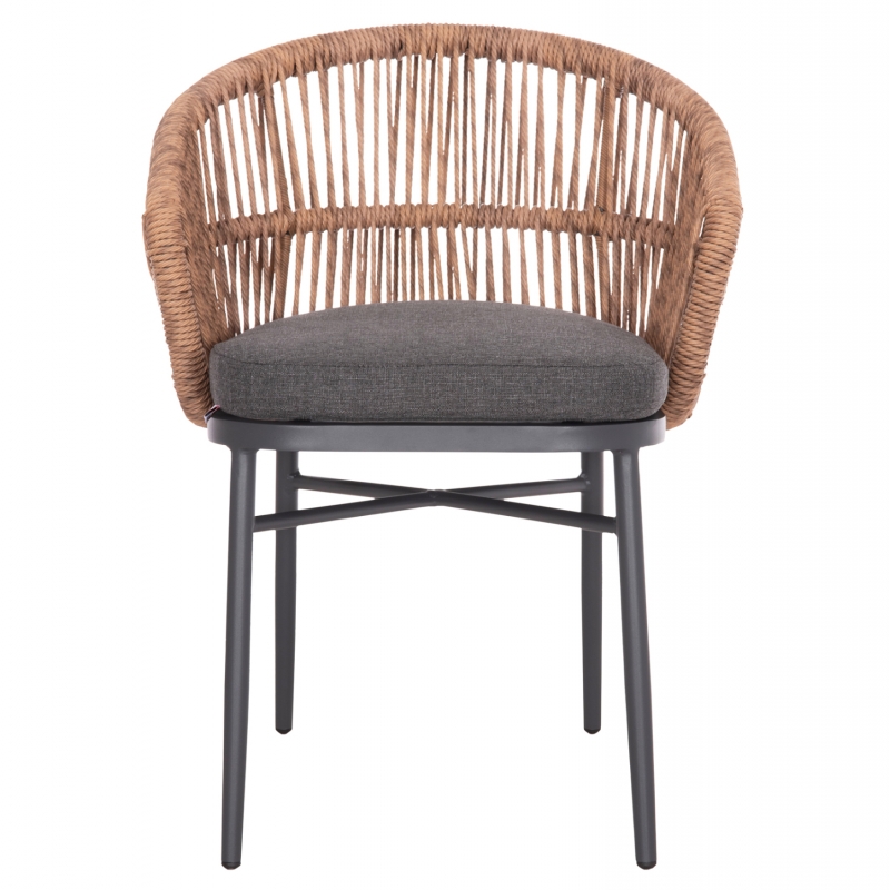 ΠΟΛΥΘΡΟΝΑ ΑΛΟΥΜΙΝΙΟΥ ORIN HM6265.01 ΣΚΟΥΡΟ ΓΚΡΙ- P.E.RATTAN ΣΕ ΦΥΣΙΚΟ 58x61x75Υεκ.
