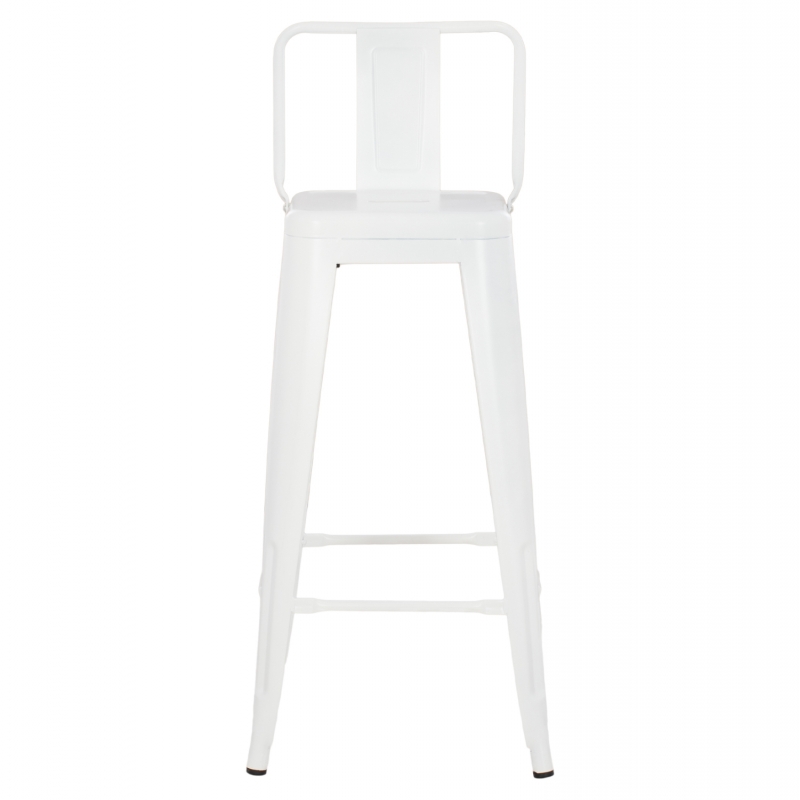 ΣΚΑΜΠΟ BAR ME ΠΛΑΤΗ ΜΕΤΑΛΛΙΚΟ MELITA-PRO HM8643.41 ΛΕΥΚΟ ΜΑΤ 42x42x100Υεκ.