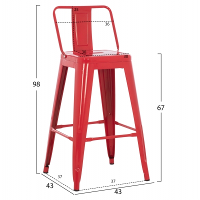 ΣΚΑΜΠΟ ΜΠΑΡ ΜΕΣΑΙΟΥ ΥΨΟΥΣ ΜΕΤΑΛΛΙΚΟ MELITA-PRO HM8574.44 ΚΟΚΚΙΝΟ 43x43x88Υεκ. ΣΚΑΜΠΟ ΜΠΑΡ ΜΕΣΑΙΟΥ ΥΨΟΥΣ ΜΕΤΑΛΛΙΚΟ MELITA-PRO HM8574.44 ΚΟΚΚΙΝΟ 43x43x88Υεκ.