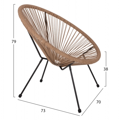 ΣΕΤ ΕΞΩΤΕΡΙΚΟΥ ΧΩΡΟΥ 3ΤΜΧ ACAPULCO HM21100 TWISTED WICKER-ΜΕΤΑΛΛΟ ΣΕΤ ΕΞΩΤΕΡΙΚΟΥ ΧΩΡΟΥ 3ΤΜΧ ACAPULCO HM21100 TWISTED WICKER-ΜΕΤΑΛΛΟ