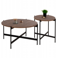 ΣΕΤ 2ΤΜΧ ΤΡΑΠΕΖΙΑ ΣΑΛΟΝΙΟΥ RONDA HM21089.03 MDF ΣΕ ΚΑΡΥΔΙ ΧΡΩΜΑ Φ80εκ & Φ50εκ ΣΕΤ 2ΤΜΧ ΤΡΑΠΕΖΙΑ ΣΑΛΟΝΙΟΥ RONDA HM21089.03 MDF ΣΕ ΚΑΡΥΔΙ ΧΡΩΜΑ Φ80εκ & Φ50εκ