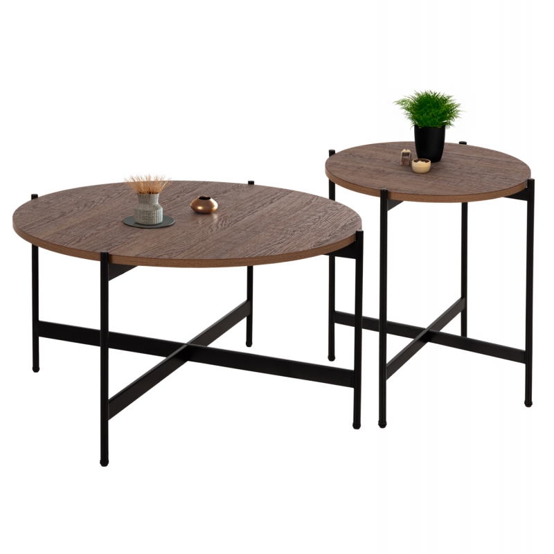 ΣΕΤ 2ΤΜΧ ΤΡΑΠΕΖΙΑ ΣΑΛΟΝΙΟΥ RONDA HM21089.03 MDF ΣΕ ΚΑΡΥΔΙ ΧΡΩΜΑ Φ80εκ & Φ50εκ ΣΕΤ 2ΤΜΧ ΤΡΑΠΕΖΙΑ ΣΑΛΟΝΙΟΥ RONDA HM21089.03 MDF ΣΕ ΚΑΡΥΔΙ ΧΡΩΜΑ Φ80εκ & Φ50εκ