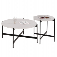 ΣΕΤ 2ΤΜΧ ΤΡΑΠΕΖΙΑ ΣΑΛΟΝΙΟΥ RONDA HM21089.04 MDF ΛΕΥΚΟ ΜΑΡΜΑΡΟ Φ80εκ & Φ50εκ ΣΕΤ 2ΤΜΧ ΤΡΑΠΕΖΙΑ ΣΑΛΟΝΙΟΥ RONDA HM21089.04 MDF ΛΕΥΚΟ ΜΑΡΜΑΡΟ Φ80εκ & Φ50εκ