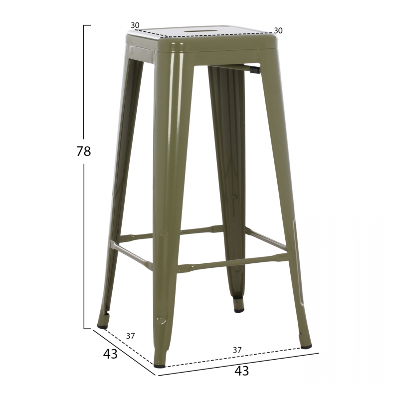 ΣΚΑΜΠΟ ΜΠΑΡ ΜΕΤΑΛΛΙΚΟ MELITA-PRO HM8642.43 ΣΕ DARK OLIVE 43x43x78Υεκ. ΣΚΑΜΠΟ ΜΠΑΡ ΜΕΤΑΛΛΙΚΟ MELITA-PRO HM8642.43 ΣΕ DARK OLIVE 43x43x78Υεκ.