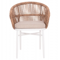 ΠΟΛΥΘΡΟΝΑ ΑΛΟΥΜΙΝΙΟΥ ORIN HM6265.02 ΛΕΥΚΗ-P.E.RATTAN ΦΥΣΙΚΟ-ΜΠΕΖ ΜΑΞΙΛΑΡΙΑ 58x61x75Υ