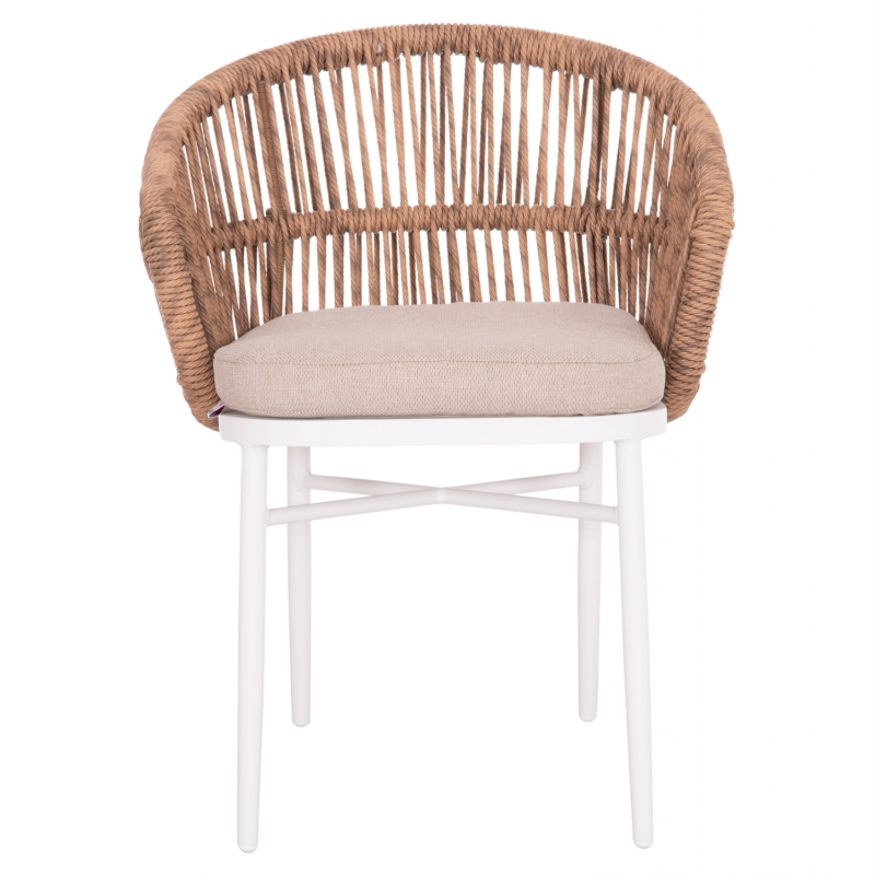 ΠΟΛΥΘΡΟΝΑ ΑΛΟΥΜΙΝΙΟΥ ORIN HM6265.02 ΛΕΥΚΗ-P.E.RATTAN ΦΥΣΙΚΟ-ΜΠΕΖ ΜΑΞΙΛΑΡΙΑ 58x61x75Υ