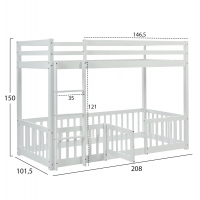ΠΑΙΔΙΚΗ ΚΟΥΚΕΤΑ τ.MONTESSORI ΜΕ ΠΑΡΚΑΚΙ PLAYKID HM703.03 ΞΥΛΟ ΠΕΥΚΟΥ ΛΕΥΚΟ ΓΙΑ 190x90εκ