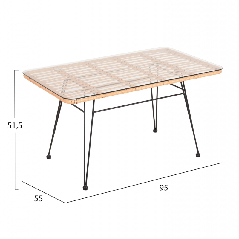ΣΕΤ ΣΑΛΟΝΙ ΕΞΩΤΕΡΙΚΟΥ ΧΩΡΟΥ 4ΤΜΧ ALLEGRA HM21052 WICKER-ΜΕΤΑΛΛΟ