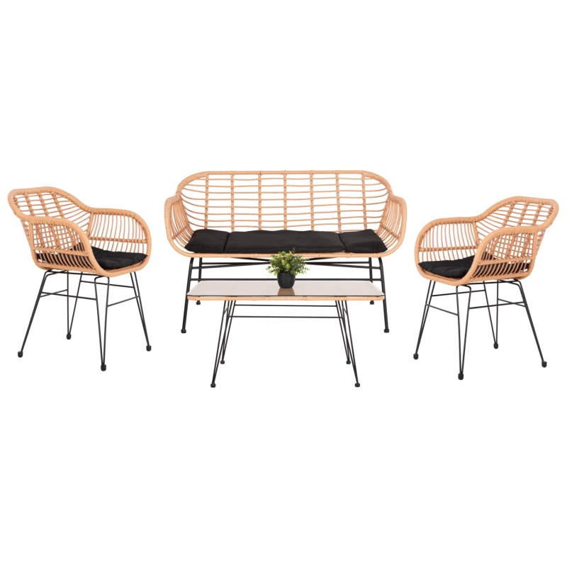 ΣΕΤ ΣΑΛΟΝΙ ΕΞΩΤΕΡΙΚΟΥ ΧΩΡΟΥ 4ΤΜΧ ALLEGRA HM21052 WICKER-ΜΕΤΑΛΛΟ
