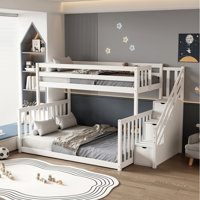 ΠΑΙΔΙΚH ΚΟΥΚΕΤΑ τ.MONTESSORI BEAMER HM711.03 ΞΥΛΟ ΠΕΥΚΟΥ ΣΕ ΛΕΥΚΟ-ΣΤΡΩΜΑΤΑ 90-140x190εκ