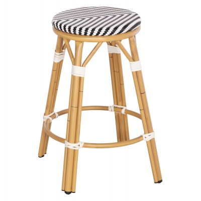 ΣΚΑΜΠΟ ΑΛΟΥΜΙΝΙΟΥ ΜΕΣ.ΥΨΟΥΣ CHINO HM6286.03 BAMBOO LOOK & TEXTILENE ΜΑΥΡΟ 43x43x65Υεκ