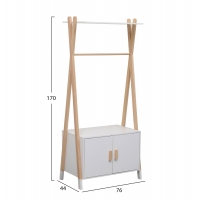 ΚΡΕΜΑΣΤΡΑ ΠΑΙΔΙΚH ΜΕ ΝΤΟΥΛΑΠΙ PASCHAL HM2495.03 ΜΕΛΑΜΙΝΗ-ΞΥΛΟ ΠΕΥΚΟΥ 76x44x170Υεκ