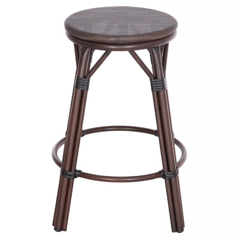 ΣΚΑΜΠΟ ΑΛΟΥΜΙΝΙΟΥ ΜΕΣ.ΥΨΟΥΣ CHINO HM6286.01 BAMBOO LOOK & TEXTILENE ΚΑΦΕ 43x43x65Υεκ