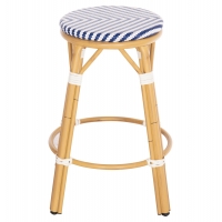 ΣΚΑΜΠΟ ΑΛΟΥΜΙΝΙΟΥ ΜΕΣ.ΥΨΟΥΣ CHINO HM6286.05 BAMBOO LOOK & TEXTILENE ΜΠΛΕ 43x43x65Υεκ