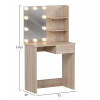ΤΟΥΑΛΕΤΑ ΜΕ ΦΩΤΙΣΜΟ LED & ΡΑΦΙΑ LAURYN HM2501.01 ΜΕΛΑΜΙΝΗ ΣΕ SONAMA 75x40x134.5Υεκ ΤΟΥΑΛΕΤΑ ΜΕ ΦΩΤΙΣΜΟ LED & ΡΑΦΙΑ LAURYN HM2501.01 ΜΕΛΑΜΙΝΗ ΣΕ SONAMA 75x40x134.5Υεκ