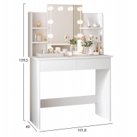 ΤΟΥΑΛΕΤΑ ΜΕ ΦΩΤΙΣΜΟ LED-ΡΑΦΙΑ-ΣΥΡΤΑΡΙΑ LAURYN HM2502.03 ΛΕΥΚΟ 108x40x140Υεκ