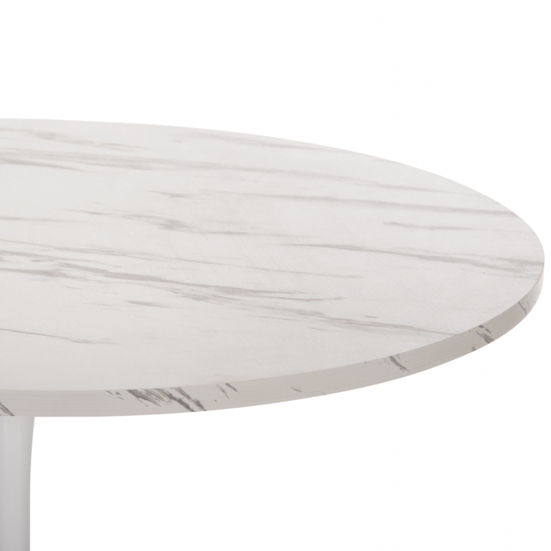 ΤΡΑΠΕΖΙ ΤΡΑΠΕΖΑΡΙΑΣ ROLLO HM9422.11 ΣΤΡΟΓΓΥΛΟ WHITE MARBLE Φ120x74Yεκ.