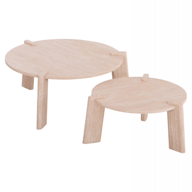 ΣΕΤ 2ΤΜΧ ΤΡΑΠΕΖΙΑ ΣΑΛΟΝΙΟΥ EQUIL HM9943.01 MDF ΜΕ ΜΕΛΑΜΙΝΗ-ΦΥΣΙΚΟ 66x66εκ + 87x87εκ