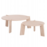 ΣΕΤ 2ΤΜΧ ΤΡΑΠΕΖΙΑ ΣΑΛΟΝΙΟΥ EQUIL HM9943.01 MDF ΜΕ ΜΕΛΑΜΙΝΗ-ΦΥΣΙΚΟ 66x66εκ + 87x87εκ