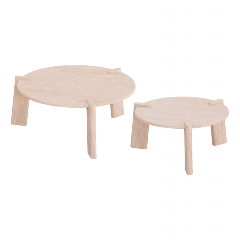 ΣΕΤ 2ΤΜΧ ΤΡΑΠΕΖΙΑ ΣΑΛΟΝΙΟΥ EQUIL HM9943.01 MDF ΜΕ ΜΕΛΑΜΙΝΗ-ΦΥΣΙΚΟ 66x66εκ + 87x87εκ