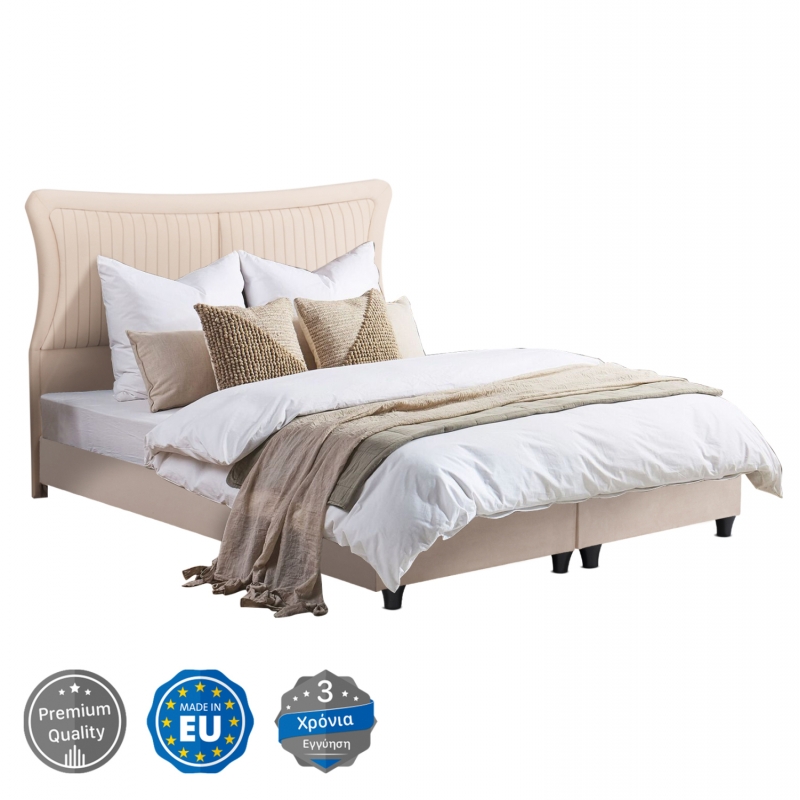 ΚΡEΒΑΤΙ ΔΙΠΛΟ NESTOR HM715 ΜΠΕΖ ΒΕΛΟΥΔΟ ΓΙΑ ΣΤΡΩΜΑ 160x200εκ. ΚΡEΒΑΤΙ ΔΙΠΛΟ NESTOR HM715 ΜΠΕΖ ΒΕΛΟΥΔΟ ΓΙΑ ΣΤΡΩΜΑ 160x200εκ.