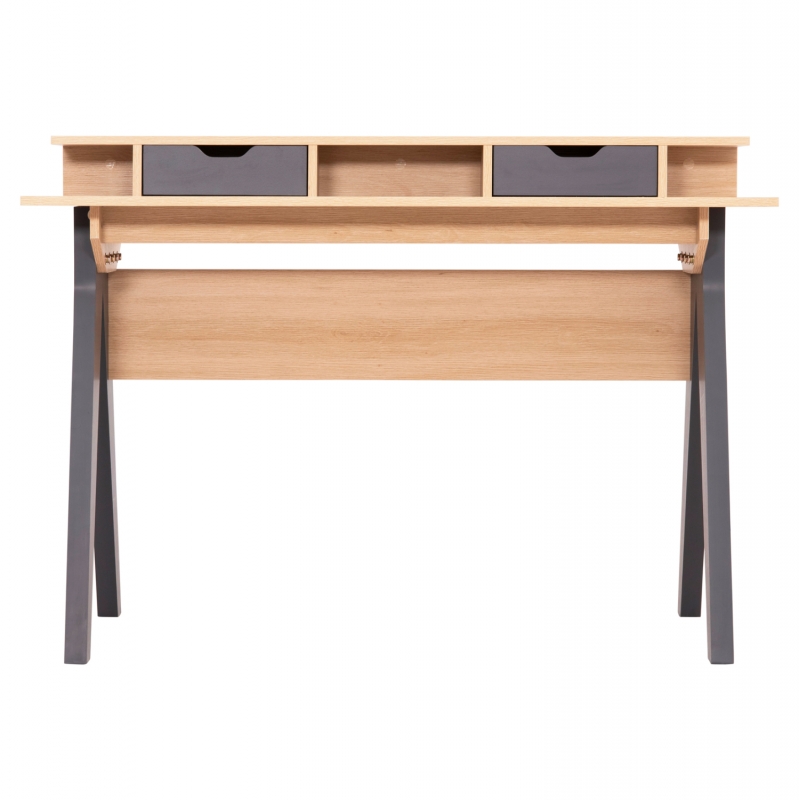 ΓΡΑΦΕΙΟ REXIN HM18290 ΜΕΛΑΜΙΝΗ ΣΕ SONAMA-ΓΚΡΙ 120x19-59x75-85,5ΥΥεκ.