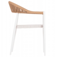ΠΟΛΥΘΡΟΝΑ BERG HM6284.01 ΑΛΟΥΜΙΝΙΟ & TEXTILENE ΛΕΥΚΟ--P.E.TWISTED RATTAN 55x56x79Υεκ