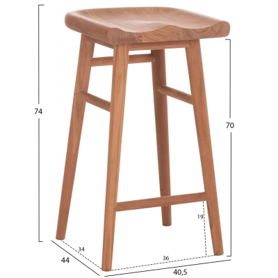 ΣΚΑΜΠΟ ΜΠΑΡ BOLMAR HM18108 ΞΥΛΟ ΤΕΑΚ ΣΕ ΦΥΣΙΚΟ 40.5x44x74Υεκ.