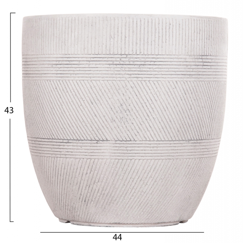 ΣΕΤ 4ΤΜΧ ΓΛΑΣΤΡΕΣ ΣΤΡΟΓΓΥΛΕΣ ΣΕΙΡΑ GARDENER HM4719 FIBERCLAY-ΧΡΩΜΑ CEMENT Φ44x43Υεκ